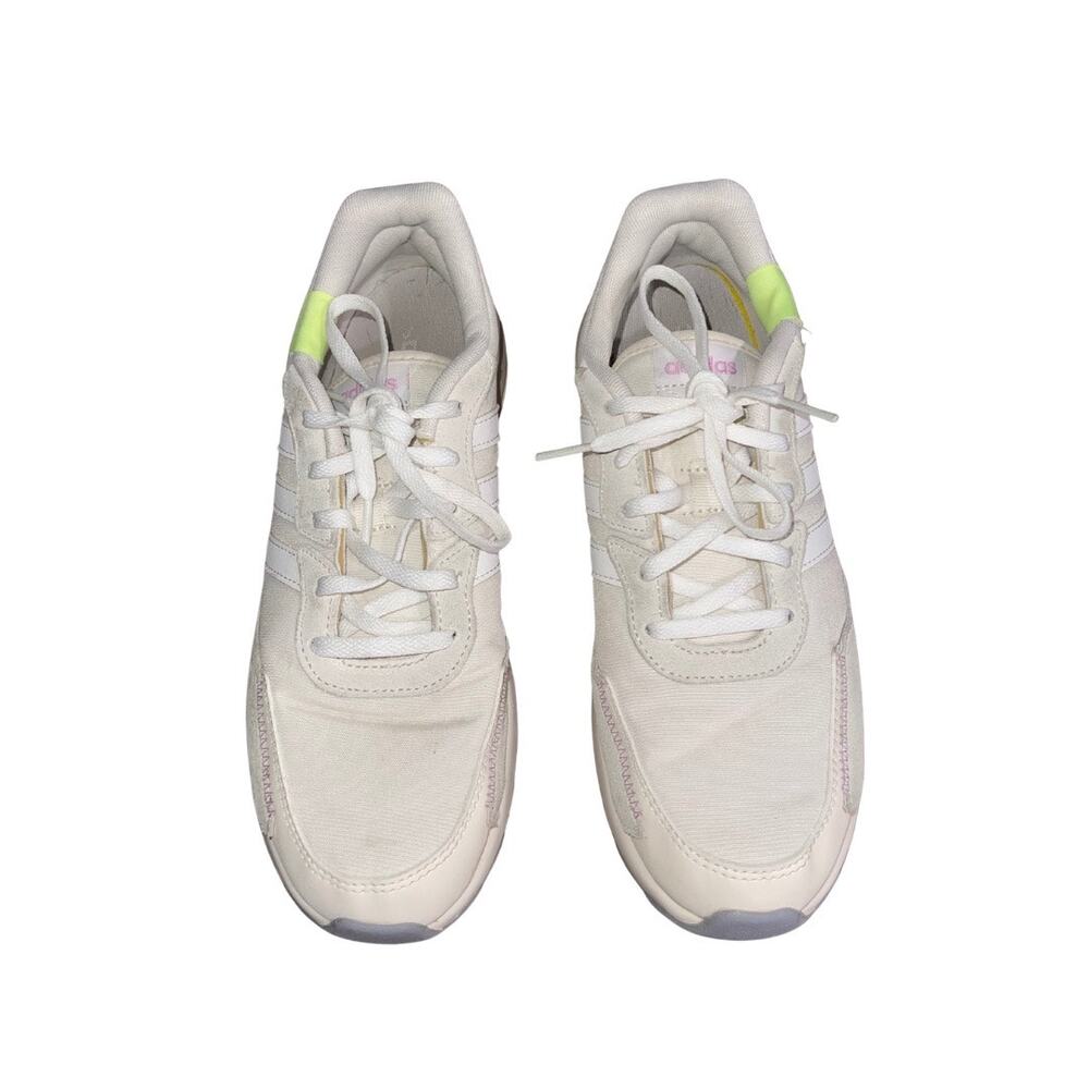 Adidas Women Retrorun Sneakers Size 8 White Running Shoes Athletic Comfort